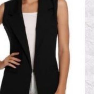 Katherine Barclays Montreal long‎ black vest. NWT
